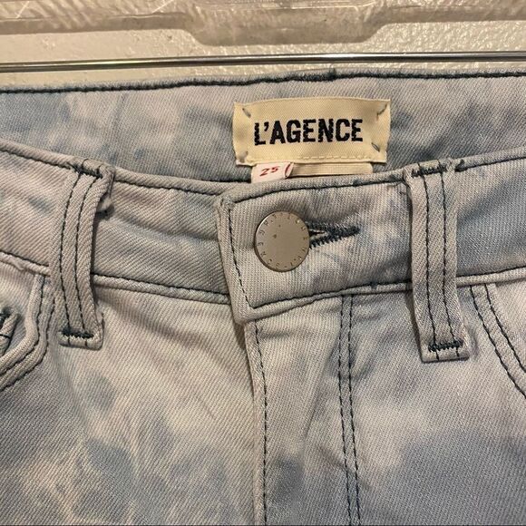 L’AGENCE Margot light blue tie dye skinny jeans - Picture 7 of 9